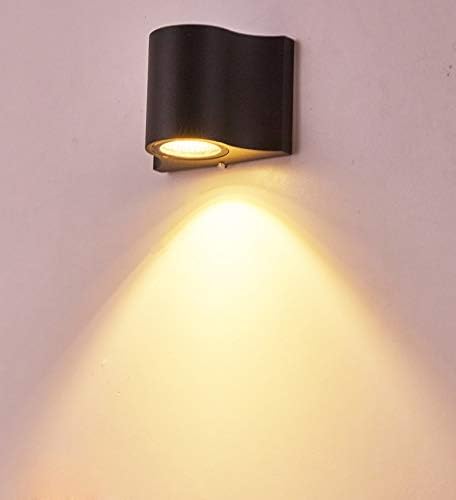 7W LED Outdoor/Indoor External Wall Sconces Light Waterproof Fixture Door Gate Step Stair Surface Mount Lamp Black Warm White
