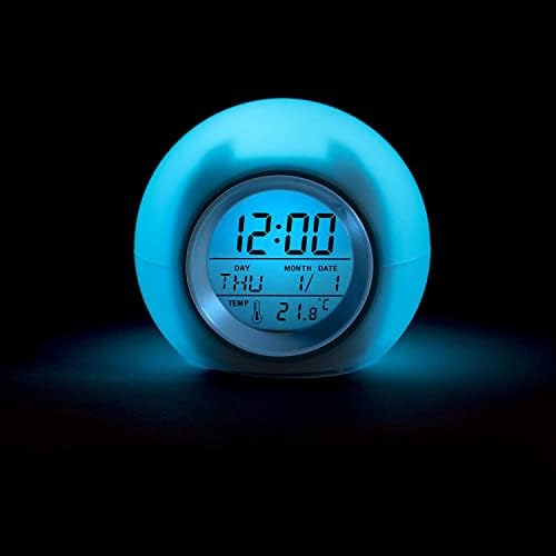 DSLIHA Digital Alarm Clock for Kids, Sleep Timer, Kids Alarm Clock, Digital Wake Up Light Alarm Clock, Children's Clock with Touch Control, Temperature and Snooze, 7 Color Changing Night Light