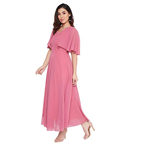 Image of HELLO DESIGN Women V-Neck Solid Maxi Dresses