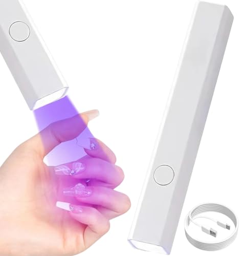 Liedrg Professional High-Definition UV Light for Gel Nails, 5X Magnification Flash Cure Nail Lamp with Protective Cover, Portable Cordless Rechargeable LED Nail Dryer with 20 and 60s Timer, White