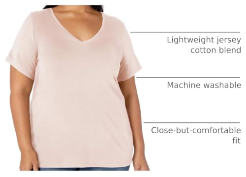 Image of Amazon Essentials Women's Plus Size Short-Sleeve V-Neck T-Shirt