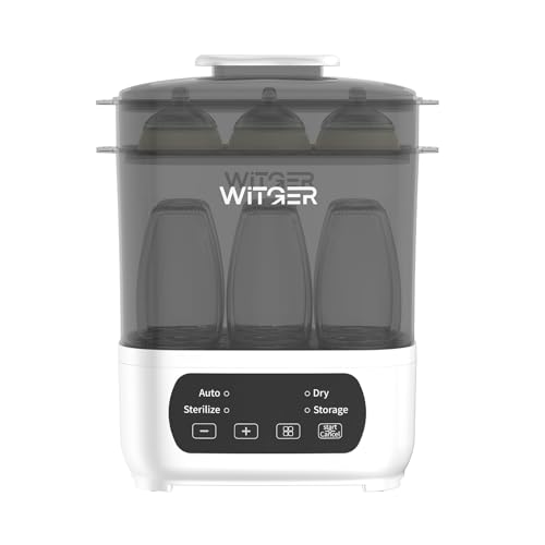 WITGER Baby Bottle Sterilizer and Dryer, Electric Steam Sterilizer for Baby Bottles, Pacifiers, and...