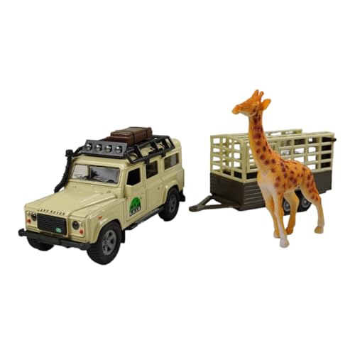 Kids Globe Van Manen Traffic Die Cast 'Landrover Defender' (Pull Back, Giraffe Anh&auml;nger) - 521723
