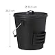 Relaxdays Ascheeimer mit Deckel und Schaufel, Stahl, Kohleeimer mit Henkel, 19 L, Ascheschaufel Kamin & Grill, schwarz