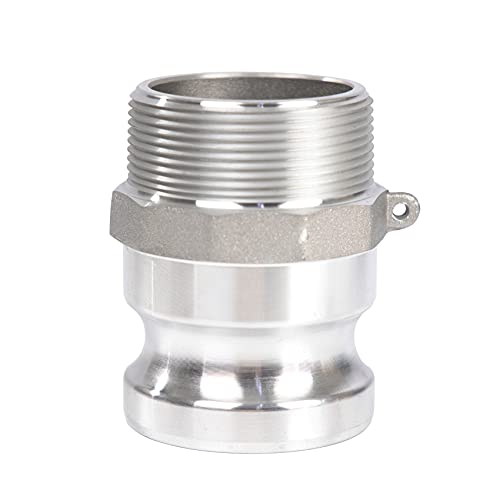 Quafwia 2 pcs Aluminum Camlock (2" Part F) Cam & Groove Hose Fittings, cam Lock Fittings Male Adapter x Male NPT Thread cam Lock Fittings camlock Coupling (2'')