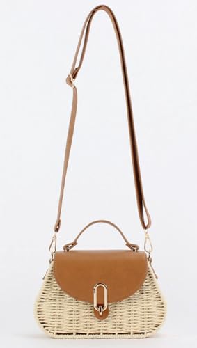 Bolso satchel pequeño beige para mujer de verano miniatura 6