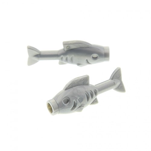 Preisvergleich Produktbild 2x LEGO 64648 Fisch / Silver