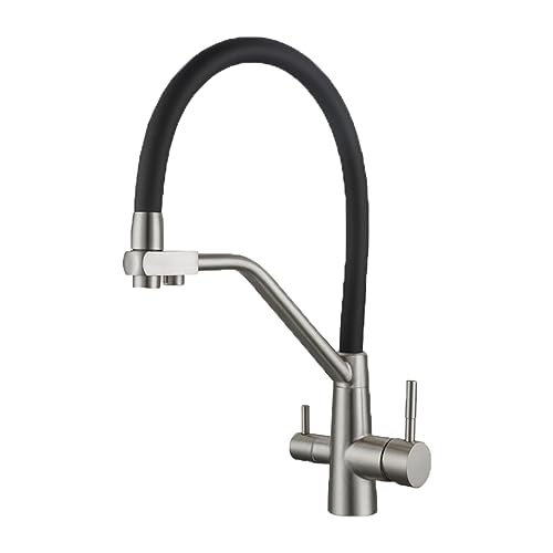 Robinet cuisine filtre eau double bec orientable à 360 - 2