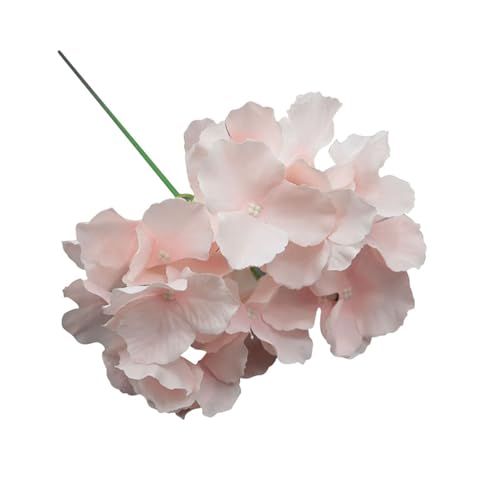 Cabezas de hortensias artificiales de seda de 6 pulgadas, decoración floral de jardín, flores de clavel moradas artificiales (caqui, talla única)