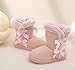 Moceen Baby Girls Winter Boots Toddler Kid Fashion Bow Fur Lined Lightweight Warm Snow Boots for Everyday Wear Size 12 Little Kid 8205 Pink