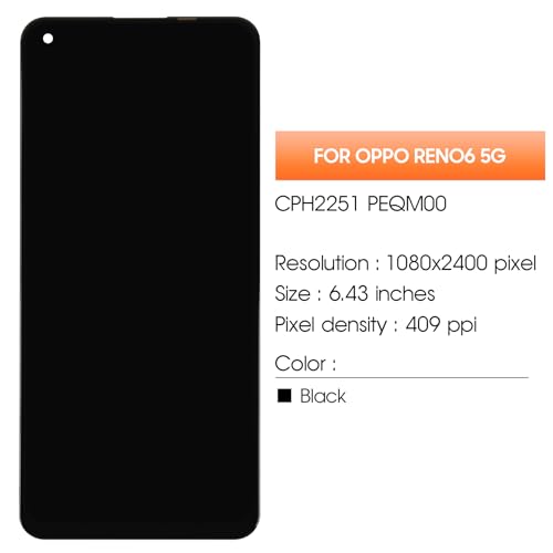Écran pour Oppo Reno 6 5G de rechange pour réparer le tactile cassé