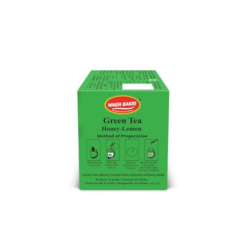 Image of Wagh Bakri Green Honey Lemon, 25 Tea Bags (Pack Of 2) - Green, 45 G