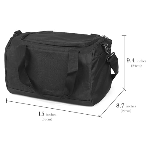 Linkidea Small Duffel Bag for Kids, Soccer, Basketball Sports Equipment Bag with Shoe Compartment, Fit Team Practice or Overnight Travel, 15 X 9 inch Small Gym Bag for Youth, Women (Black)2