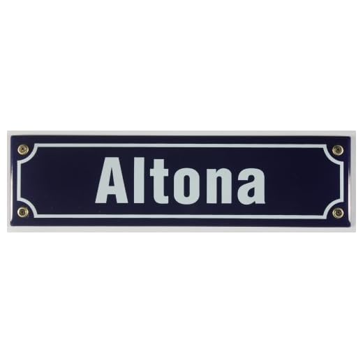 Vägskylt Altona 30 x 8 cm stadsdel souvenir Hamburg emalj skylt Emaile minnen
