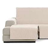 Cubre sofa chaise longue brazo izquierdo 240 cm. Compatible con sofás chaiselongue de 230 - 270 cm. Mida el ancho del respaldo de su sofá con un metro sin contar los reposabrazos. Mire de frente su chaiselongue para elegir el lado correcto.