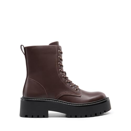 DREAM PAIRS Women's Lace up Combat Ankle Boots Fashion Lug Sole Platform Booties Shoes2