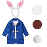 Set da coniglio avventuroso per bambini, 4 pezzi, con cappotto...
