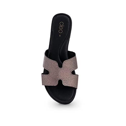 Image of CLEO By Khadim's Synthetic Grey Slip-On Flats For Women