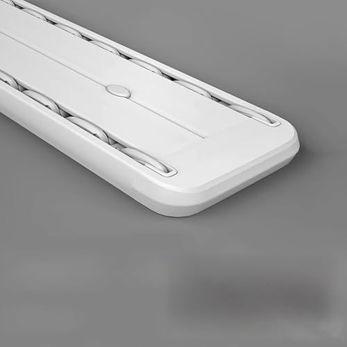 Double Curtain Track System - Ceiling-Mounted Rods for Room Dividers & Drapes, 1.5M/4.9FT - Perfect for Privacy in Open Spaces, White, Adjustable & Durable