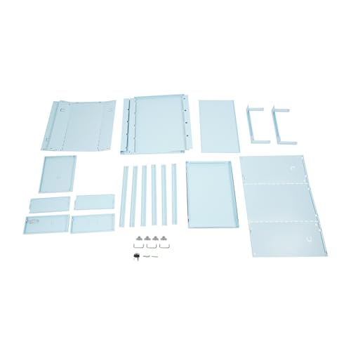 Cajonera con ruedas con 3 cajones, armario de metal, armario móvil debajo del escritorio, archivador con cerradura con 1 llave, armario bajo para oficina en casa, oficina, 28 x 41 x 48 cm (azul) - imagen 7