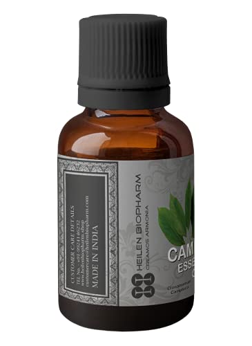 Image of Heilen Biopharm Camphor Essential Oil - 15 mL Per Bottle Pack of 1, For Aromatheraphy & Insect Repellent (Cinnamomum camphora)