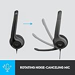 Logitech H390 Wired Headset for PC/Laptop, Stereo Headphones with Noise Cancelling Microphone, USB-A, in-Line Controls for Video Meetings, Music, Gaming and Beyond - Black - Image 3