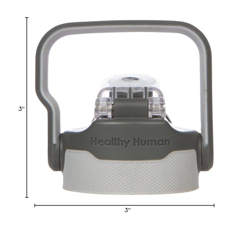 Healthy Human FLIP N SIP Lid | Leak-Proof Water Bottles Lid | Dishwasher Safe & Durable Bottle Caps with Snap Metal Clip & Wide Mouth for All Healthy Human Bottles