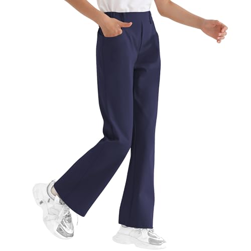 Image of Girls Flare Dress Pants, Bootcut School Uniform Slacks Size 6-15 Years