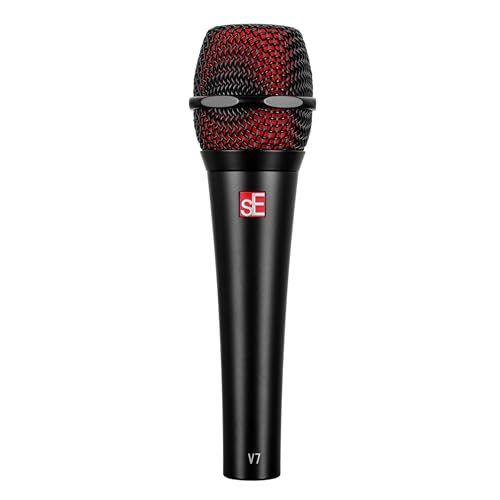 SE ELECTRONICS V7 Dynamic Microphone for Singing, Speech & Studio Recording - XLR Handheld Professional Microphone with Supercardioid Aluminum Voice Coil for Huge Gain Before Feedback - Black