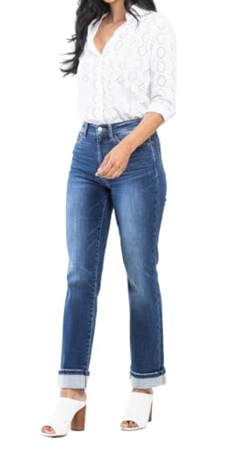 Judy Blue Waist Contrast Wash Thermal Straight3