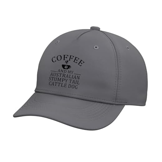 Australian Stumpy Tail Cattle Dog and Coffee Adjustable Printed Baseball Hat, Slate Grey