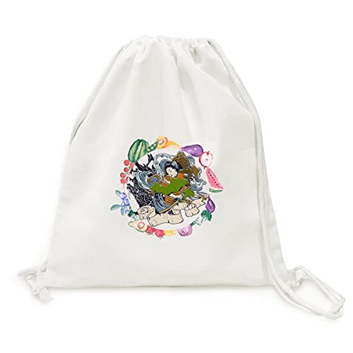 Sac en tissu pliable style kimono japonais avec sangle pour courses de fruits et légumes
