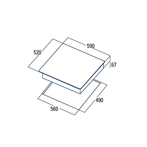 Cata-BK-Placas-Vitroceramica-Modelo-TD-6003-3-Zonas-de-Coccion-High-Light-Ancho-de-59-cm-9-Niveles-Regulables-Potencia-Total-54kW-Color-Negro-1800-W-Ceramica