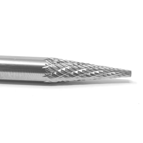 1/4" Carbide Bur, Cono Apuntado, Corte Doble, SM-2 miniatura 3