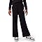 Nike Girl's Sportswear Club Fleece Wide-Leg Pants, Black/Black/White, Large