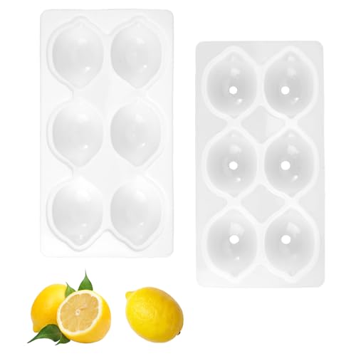 6 Trous 3D Moule Citron En Silicone, Grand Moule Citron Trompe L'Oeil, Moules En Silicones 3D...