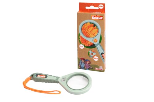 Simba Scout Lupe – 3-Fach und 10-Fach Vergrößerung, große und kleine Linse für spannende Entdeckungen, Outdoor-Forscher-Spielzeug, 18 cm, ab 3 Jahre