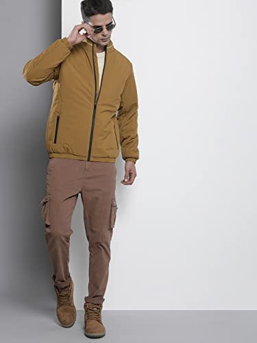 Image of The Indian Garage Co Men Slim Fit Solid Puffer Jackets