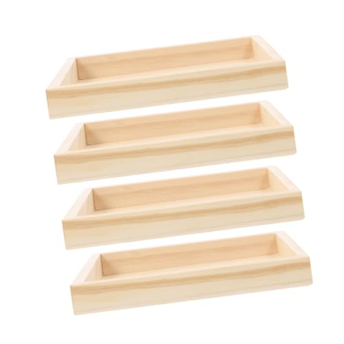 jojofuny 6-Sided Painting Tray Wooden Puzzle Toy Tray 4pcs Set Storage Serving Home Organization