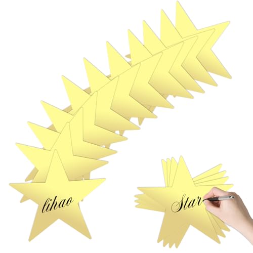 24 Pcs Star Cutouts 11 Inch Large Gold Stars Cutouts Double Printed Paper Star for Bulletin Board Classroom Wall Decorations Cardboard Stars for Wedding Birthday Graduation Party DIY Supplies