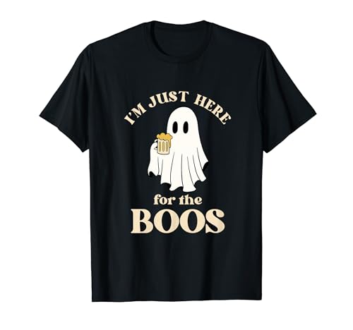 I'm Just Here For The Boos Retro Ghost Divertente Halloween Maglietta