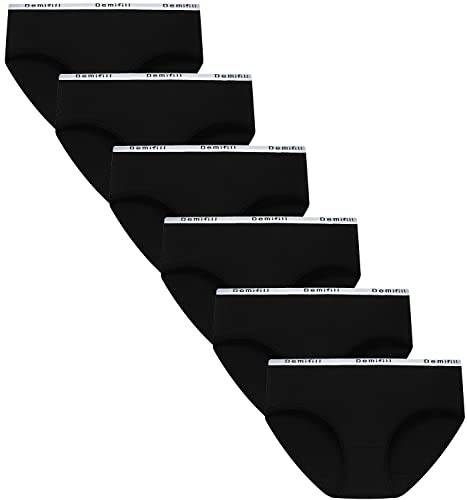 Demifill Teen Girls Underwear Cotton Briefs Soft Panties for Teens Pack of 6 Multipack