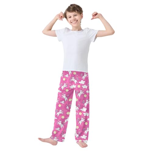 Boys' Pants Cute Unicorn Cat Balloon Long Bottoms Jogger Pants Elastic Waist Trousers with Pockets S-XL2