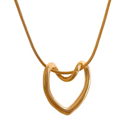Tour de cou à breloque argent sterling et collier médaillon cœur minimaliste or