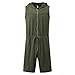 LGHLMCL Mens Workout Jumpsuit Casual Hooded Playsuit Zip Up Sleeveless One Piece Rompers Work Athletic Onesie with Drawstring Green