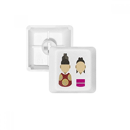 Keycaps PBT Corée Traditionnelle Prince et Princesse profil OEM pour clavier blanc