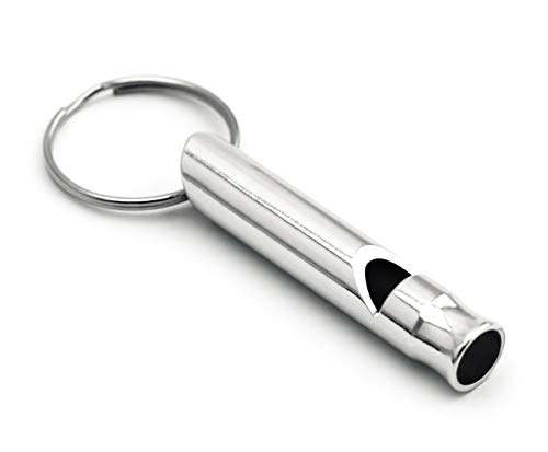 Silbato para el perro silbato formación silbato de emergencia al aire libre como un llavero en el color plata de la marca PRECORN