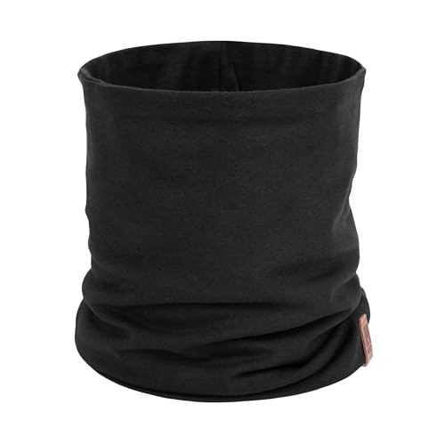 HEYO Kinder Set Beanie Mütze Schlauchschal Baumwolle Rundschal weich Mädchen Jungen Herbst Frühling Frühlingsset Herbstset (Schwarz)