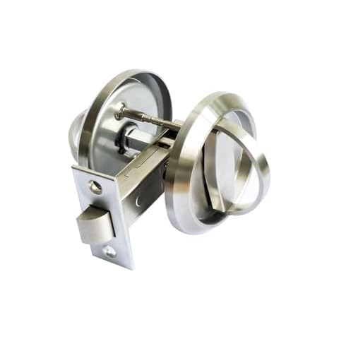304 Stainless Steel Door Knobs Ring Doors Pulls Corridor Hidden Recessed Cup Handle Install Pocket Door Lock Privacy Sliding Door Latch, 1 Set Doorknos Cover