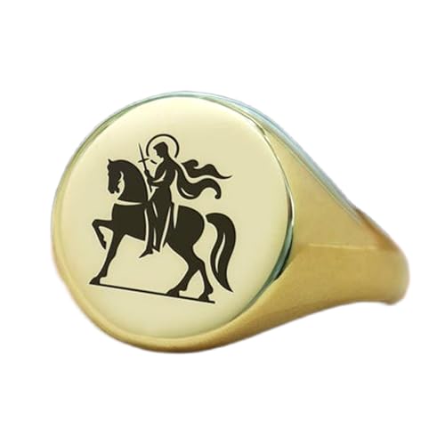 Bague Saint-Georges ronde pour homme et femme avec chevalière argent 925